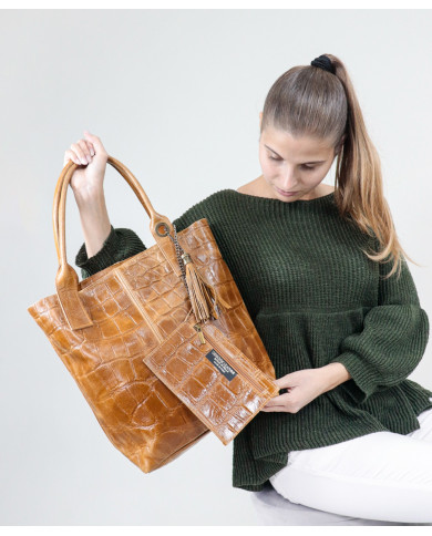 Mala Camel de Senhora com Bolsa