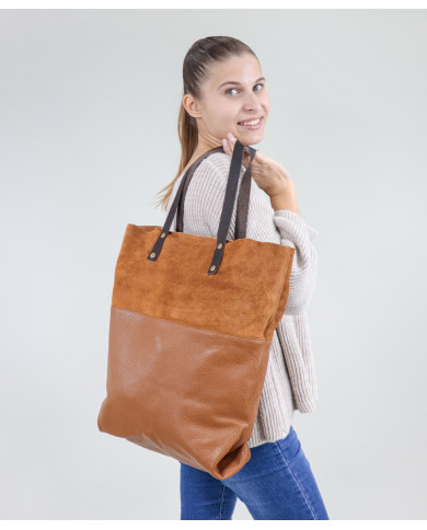 Lady Camel Bag of Two Textures