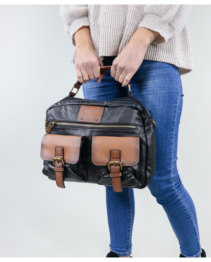 Mala Preta de Senhora com Várias Divisórias