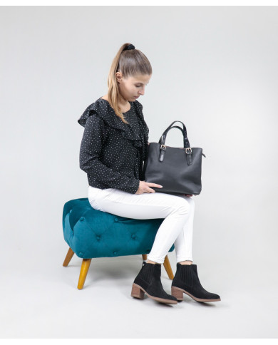 Bolsa de la señora negra con texturas