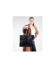 Mala Preta de Senhora com Várias Divisórias