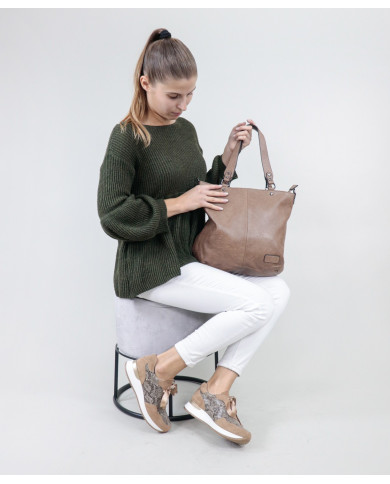 Maleta Lady Taupe con Particiones Interiores