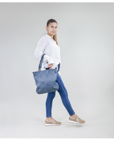 Maleta de dama azul con particiones interiores