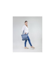 Maleta de dama azul con particiones interiores