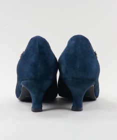 Stilettos Azul de Senhora de Tacão Baixo Ginova