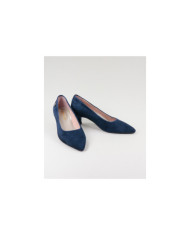 Stilettos Azul de Senhora de Tacão Baixo Ginova