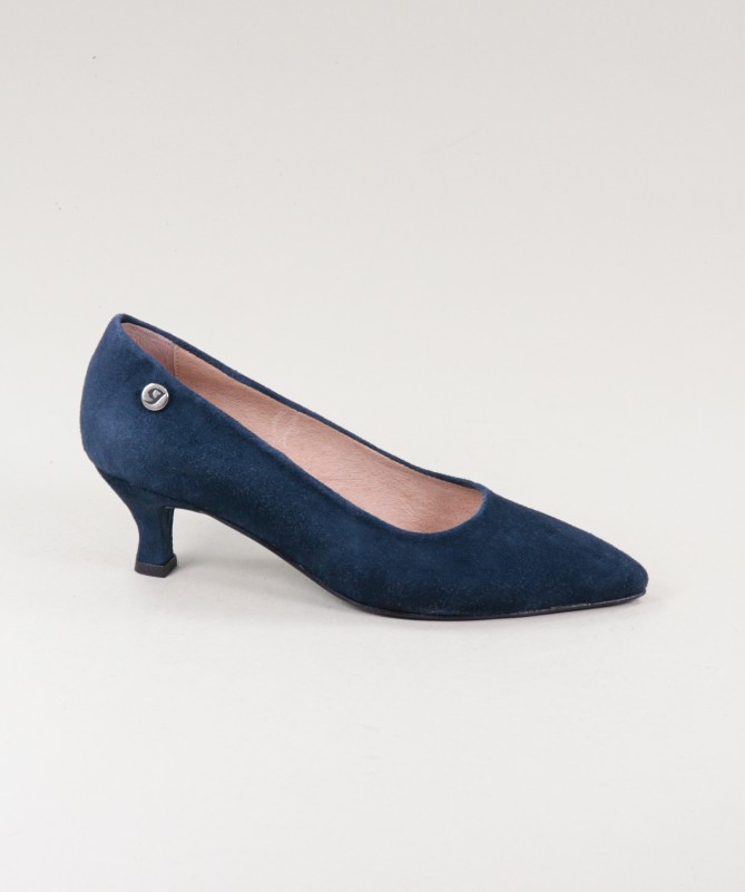 Stilettos Azul de Senhora de Tacão Baixo Ginova