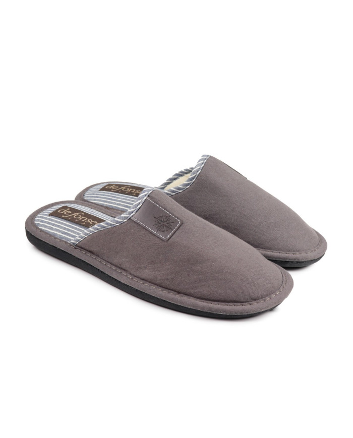 Men's Room Slippers Gray DeFonseca Nautical Style
