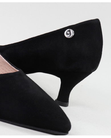 Stilettos Pretas de Senhora de Tacão Baixo Ginova