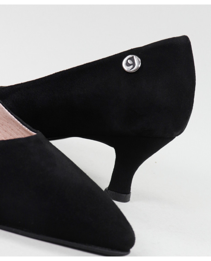 Stilettos Pretas de Senhora de Tacão Baixo Ginova
