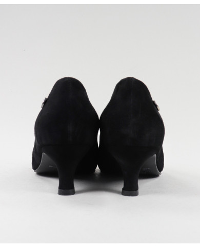 Stilettos Pretas de Senhora de Tacão Baixo Ginova