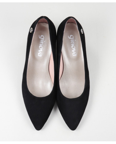 Stilettos Pretas de Senhora de Tacão Baixo Ginova