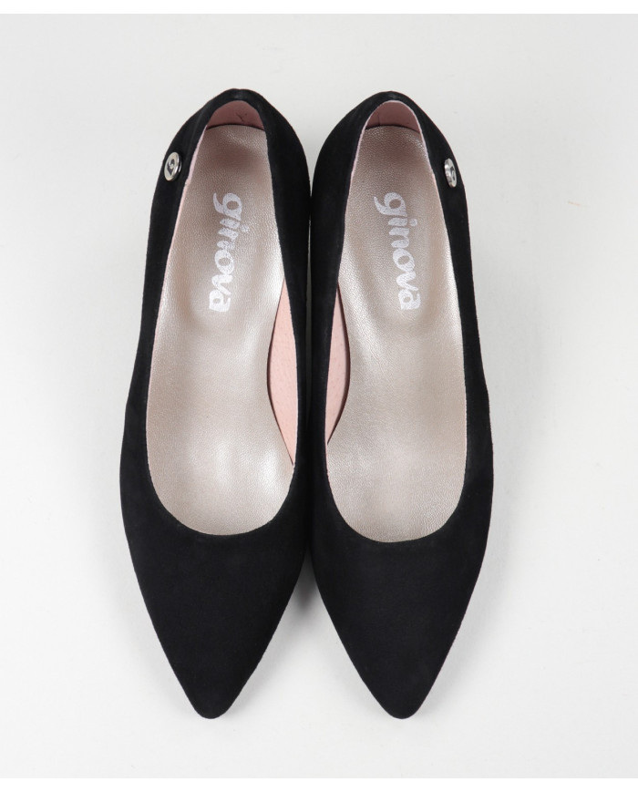 Stilettos Pretas de Senhora de Tacão Baixo Ginova