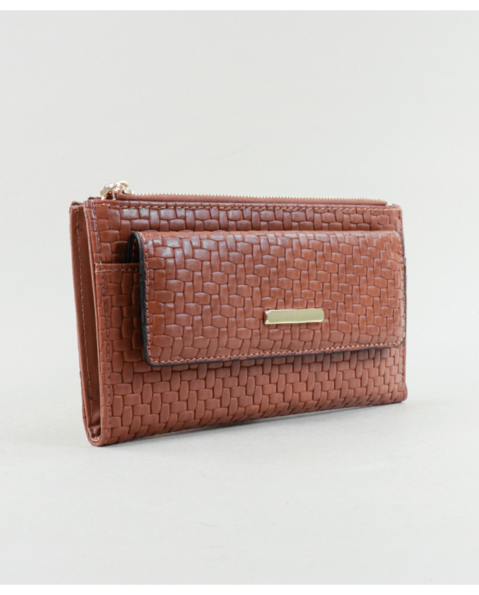 Camel Wallet de mujeres con dos broches