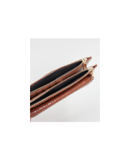Women's Camel Wallet with Two Clasps