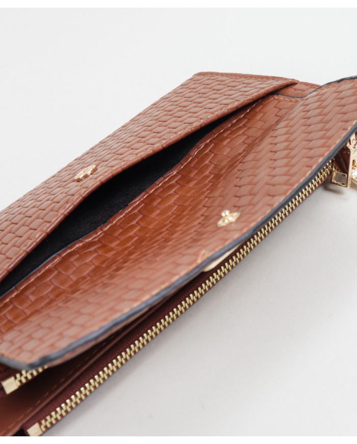 Camel Wallet de mujeres con dos broches