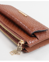 Camel Wallet de mujeres con dos broches