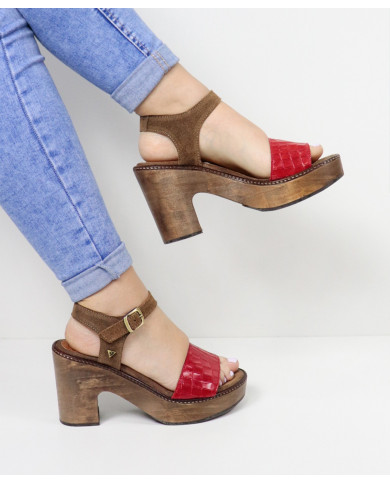 Sandalias de Senhora Ginova con cinta grabada