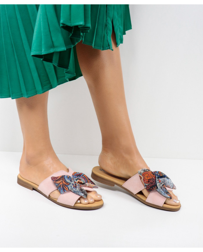 Zapatillas de mujer con encaje de tela