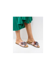 Women's Slippers with Fabric Lace