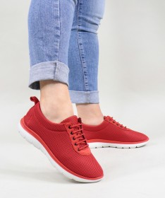 Sapatos Vermelhos de Senhora Ginova de Atacadores