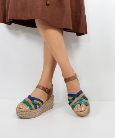 Sandálias Multicolor de Senhora Ginova de Plataforma