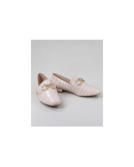 Sapatos Rasos Nude Ginova Com Aplique Metálico