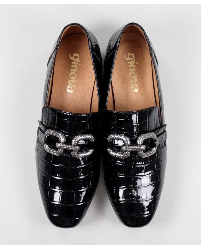 Black Rase Shoes Ginova With Metalic Apply