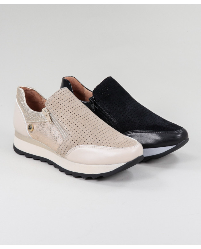 Ginova shoes Perforated with Elastic in the Laterals