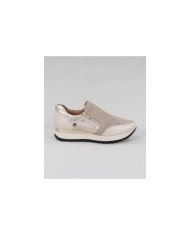 Taupe Ginova shoes Perforated with Elastic in the Laterals