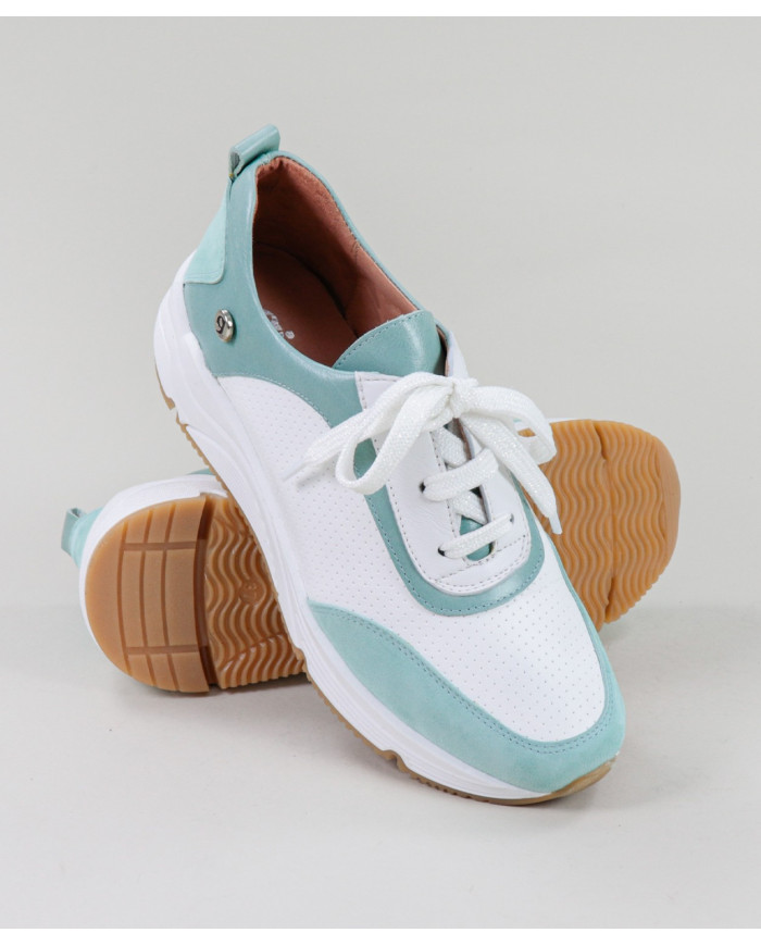 Sapatilhas Verde Água Ginova com Atacadores