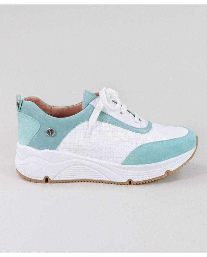 Sapatilhas Verde Água Ginova com Atacadores