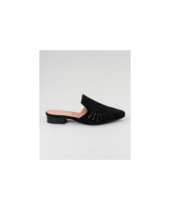 Black Mules Ginova de Senhora Perforated