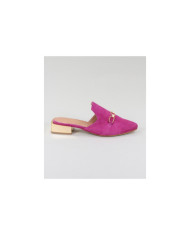 Mules Fuxia Ginova de Senhora com Aplique Dourado