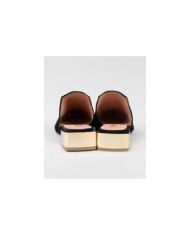 Black Mules Lady Ginova with Golden Applique