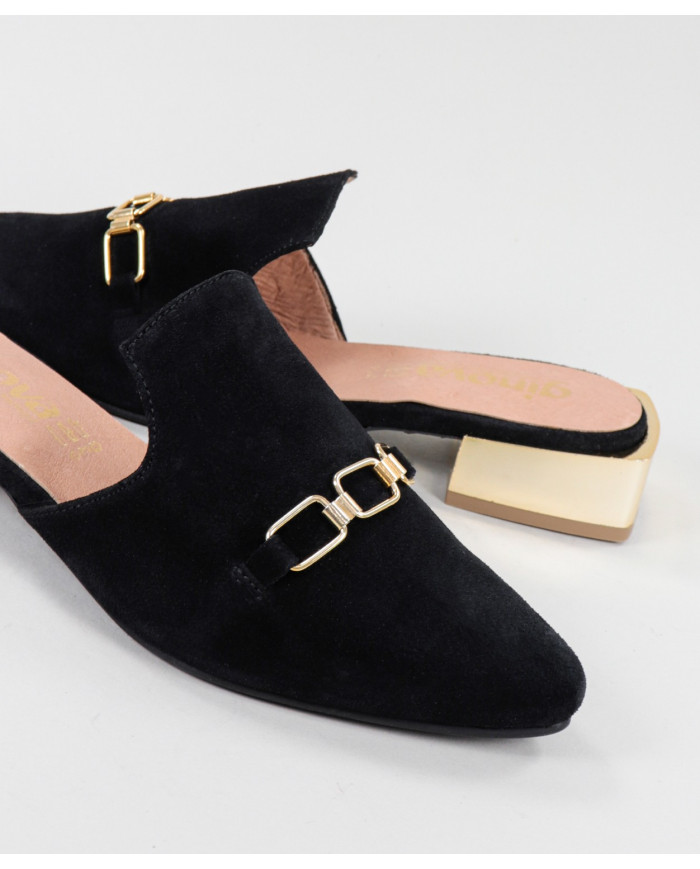 Mules Ginova de Senhora con Aplique Dourado