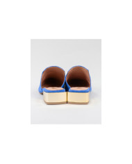 Mules Azuis Ginova de Senhora com Aplique Dourado