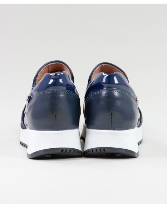 Blue shoes Ginova with Elastic in the Laterals