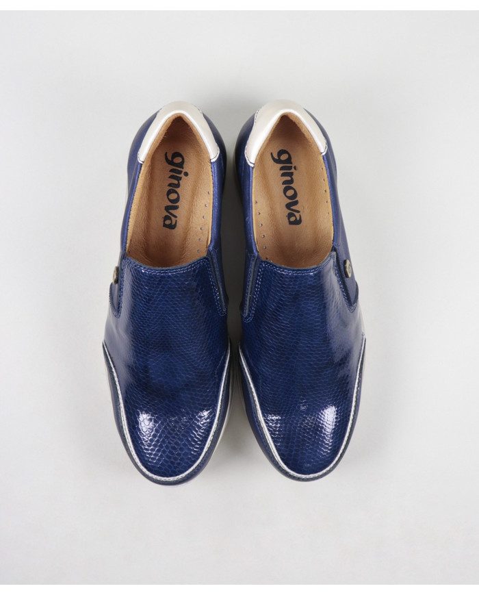 Blue Lady Trainers with Elastic Adjustment