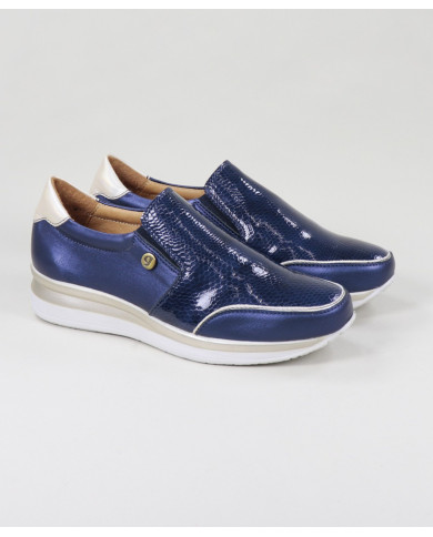 Blue Lady Trainers with Elastic Adjustment