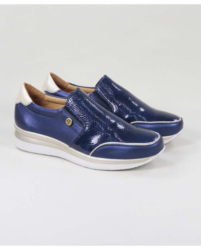 Blue Lady Trainers with Elastic Adjustment