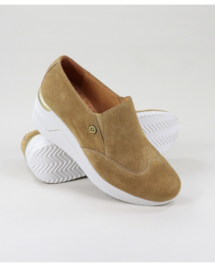 Sapatilhas Taupe de Senhora Ginova com Elásticos