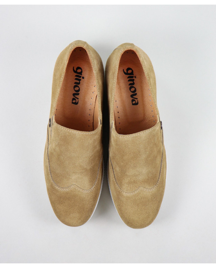 Sapatilhas Taupe de Senhora Ginova com Elásticos