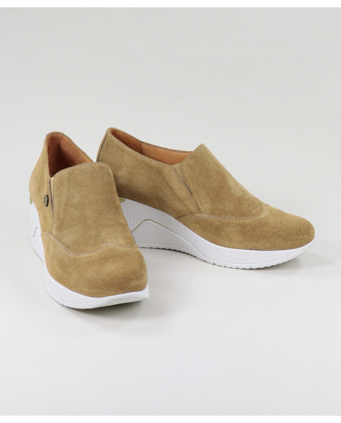 Sapatilhas Taupe de Senhora Ginova com Elásticos