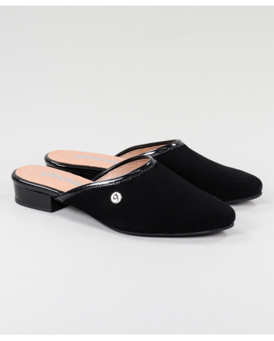 Black Mules Ginova de Senhora with Rebordo