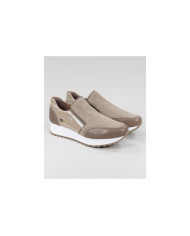 Taupe Ginova shoes with Elastic in the Laterals