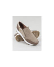 Taupe Ginova shoes with Elastic in the Laterals