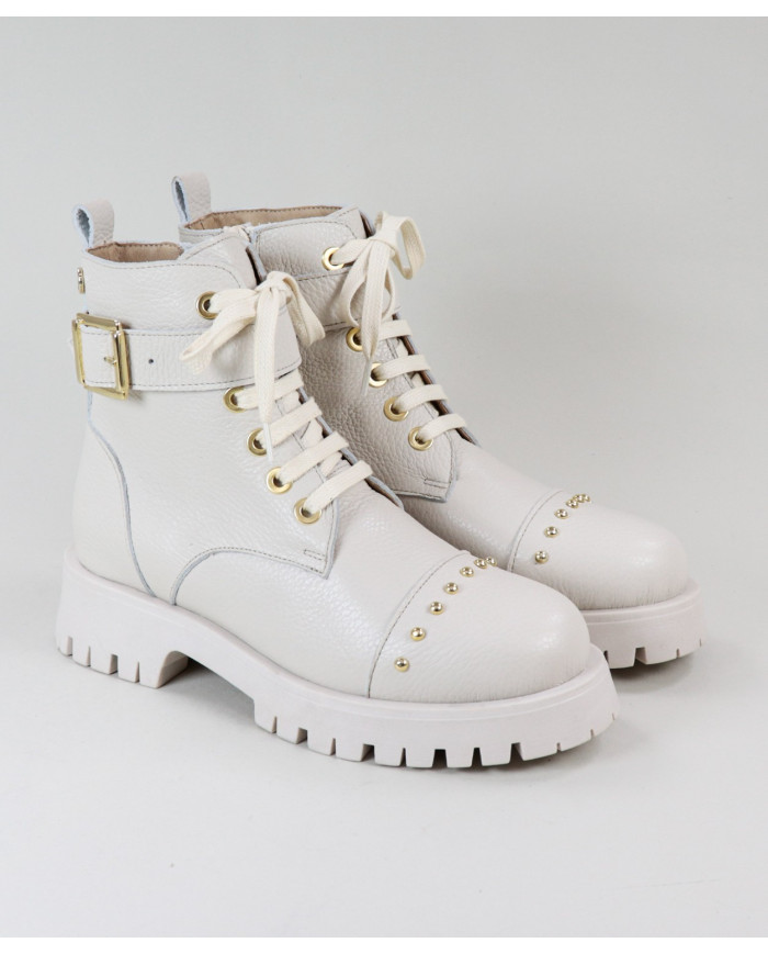 Botas militares de mujeres Ginova con Tachas