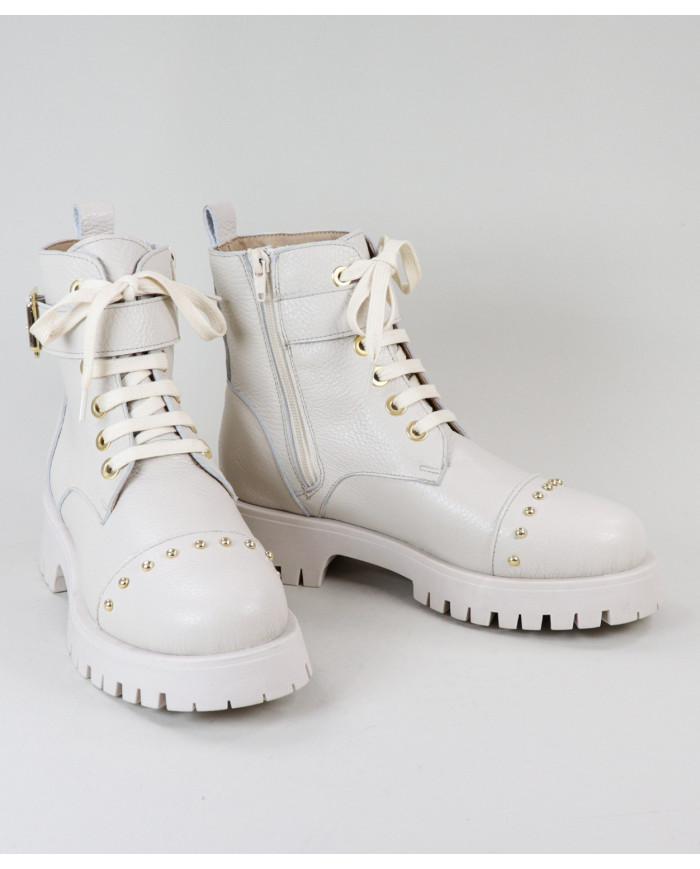 Botas militares de mujeres Ginova con Tachas