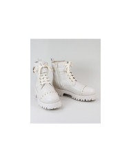 Botas Bege Militares Ginova Femininas com Tachas